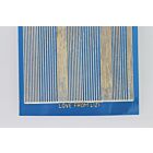 Pin Stripe Peel-Off Stickers - Ocean Blue With Gold Finish