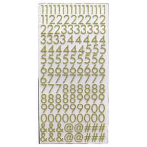 Gold Glitter - Number and Punctuation Thicker Stickers