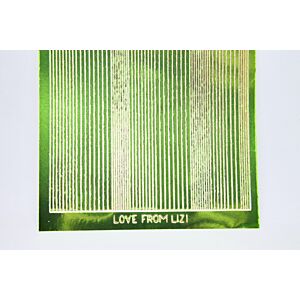 Pin Stripe Peel-Off Stickers - Grass Green/Gold Finish
