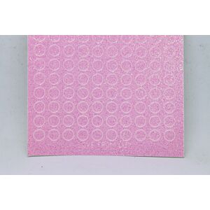 Mini Circle Peel-Off Stickers - Clear Iridescent Pink Glitter