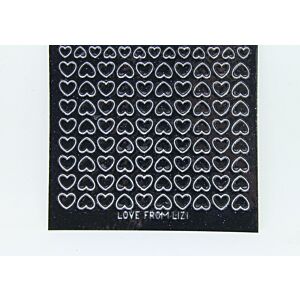 Mini Heart Peel-Off Stickers - Black Glitter