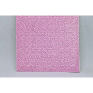Mini Heart Peel-Off Stickers - Clear Iridescent Pink Glitter