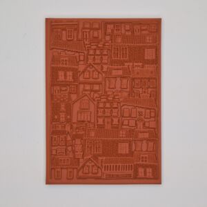 Houses - Red Rubber Stamp