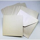 3"x3" Pearlescent Cards And Envelopes - 10 Pack - Cream