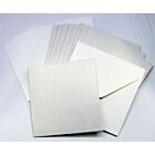 3"x3" Pearlescent Cards And Envelopes - 10 Pack - White