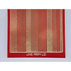 Pin Stripe Peel-Off Stickers - Red/Gold Finish