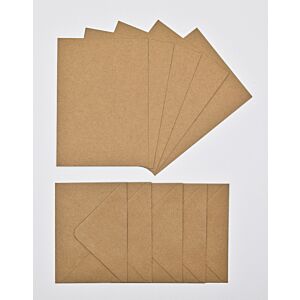 5"x7" - Kraft Cards And Envelopes - 5 Pack 