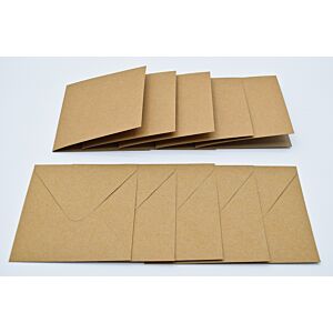 Square - Kraft Cards And Envelopes - 5 Pack 
