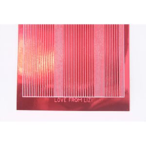 Pin Stripe Peel-Off Stickers - Red Mirror
