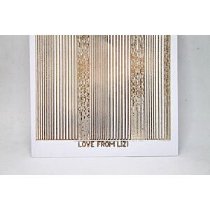 Pin Stripe Peel-Off Stickers - White/Gold Finish