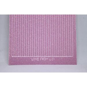 Straight Peel-Off Stickers - Clear Iridescent Pink Glitter