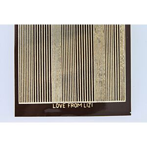 Pin Stripe Peel-Off Stickers - Brown With Gold Finish