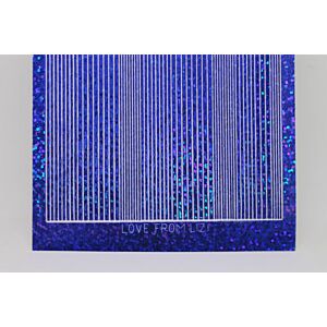Pin Stripe Peel-Off Stickers - Blue Holographic