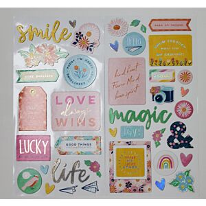 Make Life Beautiful - Chipboard Stickers 