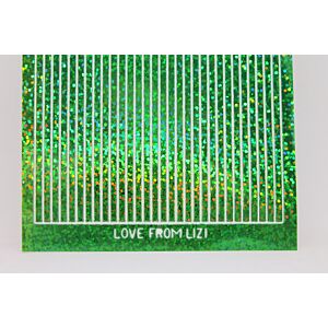 Straight Peel-Off Stickers - Green Holographic