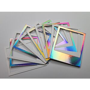 Silver Holographic  And White Frames