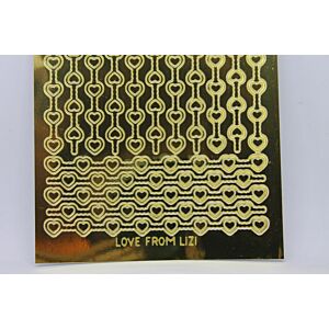 Heart Border - Peel-Off Stickers - Gold Mirror 
