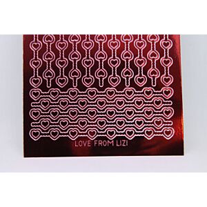 Heart Border - Peel-Off Stickers - Ruby Red Mirror