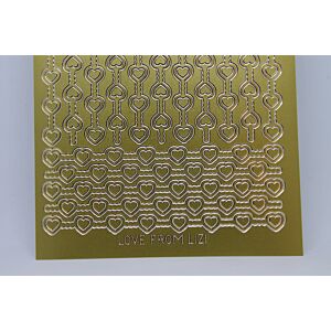 Heart Border - Peel-Off Stickers - Gold 