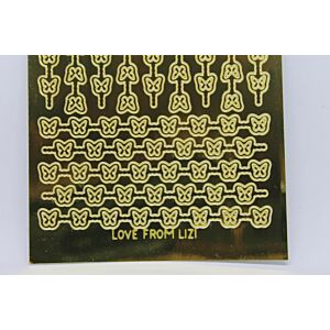 Butterfly Border - Peel-Off Stickers - Gold Mirror