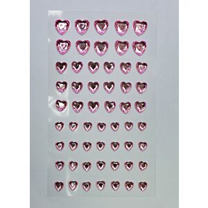 Adhesive Pink Heart Gems