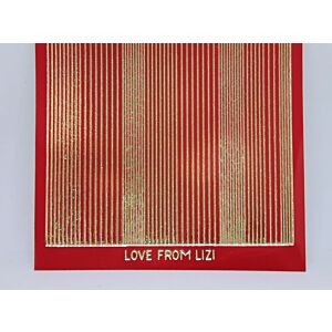 Pin Stripe Peel-Off Stickers - Red/Gold Finish