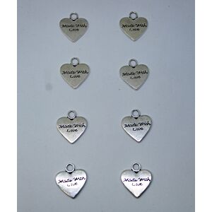 Made With Love 'Large Heart' - Charms - 8 pack